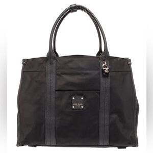 Henri Bendel Black Vinyl Tote Bag with Lock, EUC
